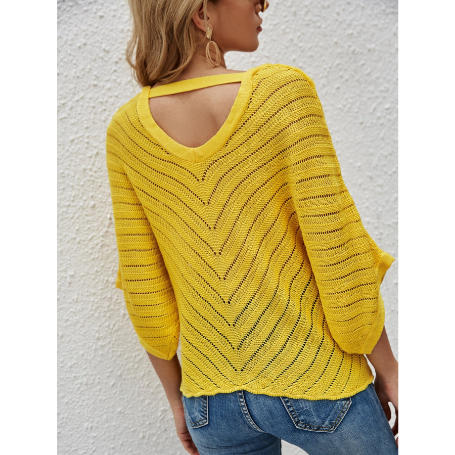 Openwork Batwing Sleeve Cover - Up Apparel and Accessories