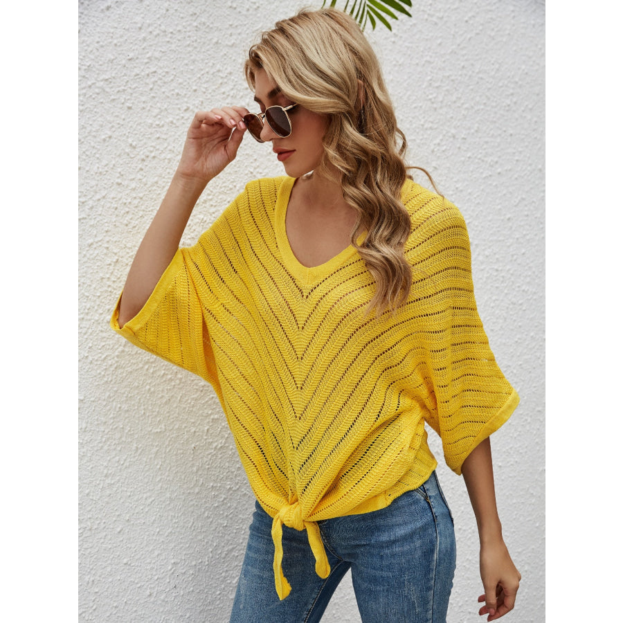 Openwork Batwing Sleeve Cover - Up Apparel and Accessories