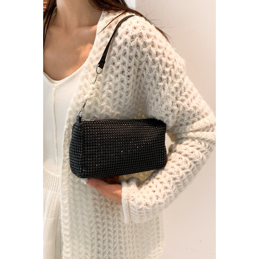 Openwork Crossbody Bag with Removable Strap Black / One Size Apparel and Accessories