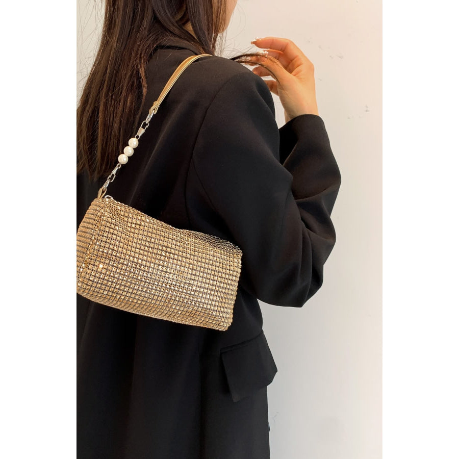 Openwork Crossbody Bag with Removable Strap Gold / One Size Apparel and Accessories