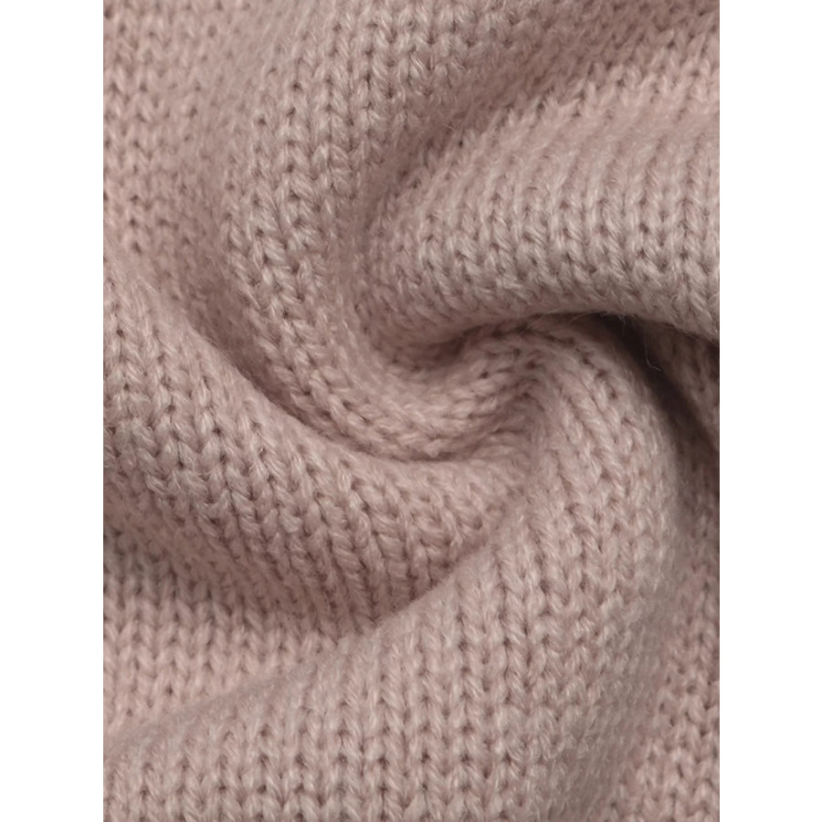 Openwork Mock Neck Sweater Apparel and Accessories