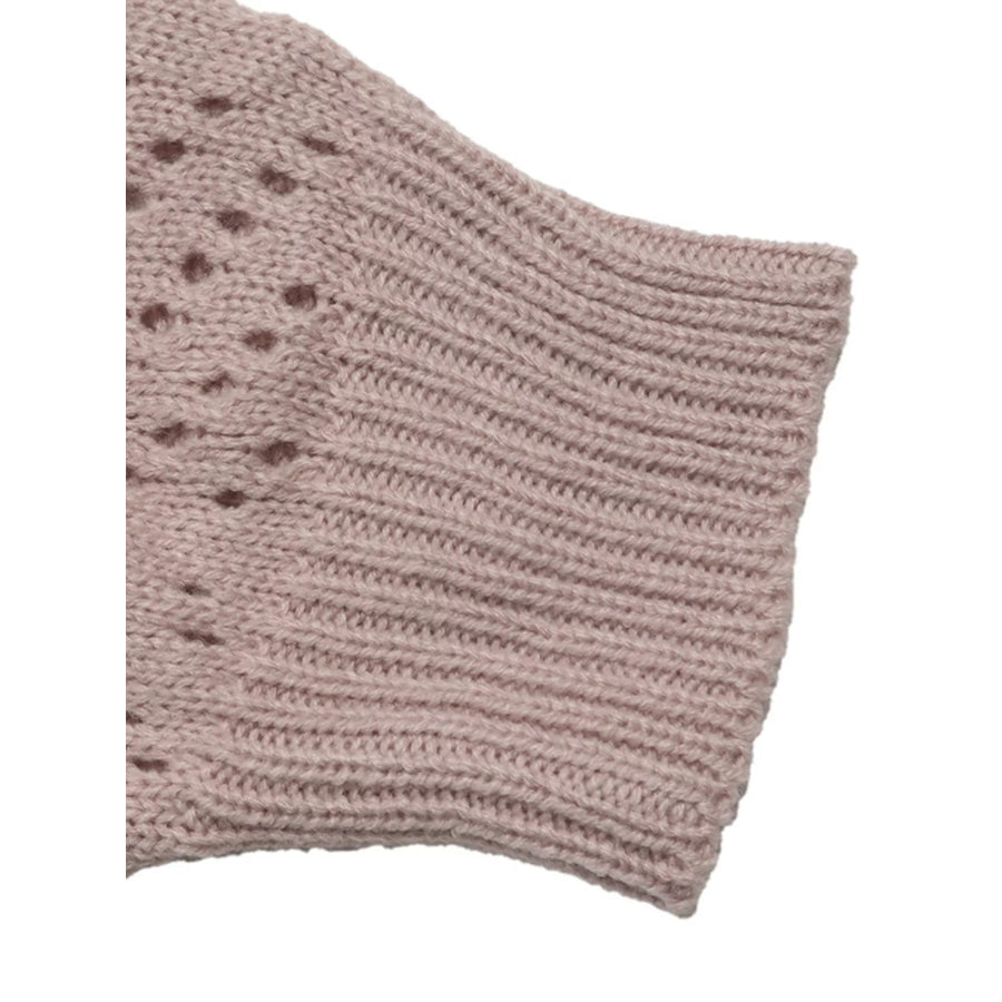 Openwork Mock Neck Sweater Apparel and Accessories