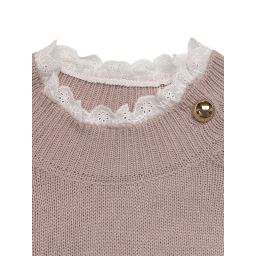 Openwork Mock Neck Sweater Apparel and Accessories
