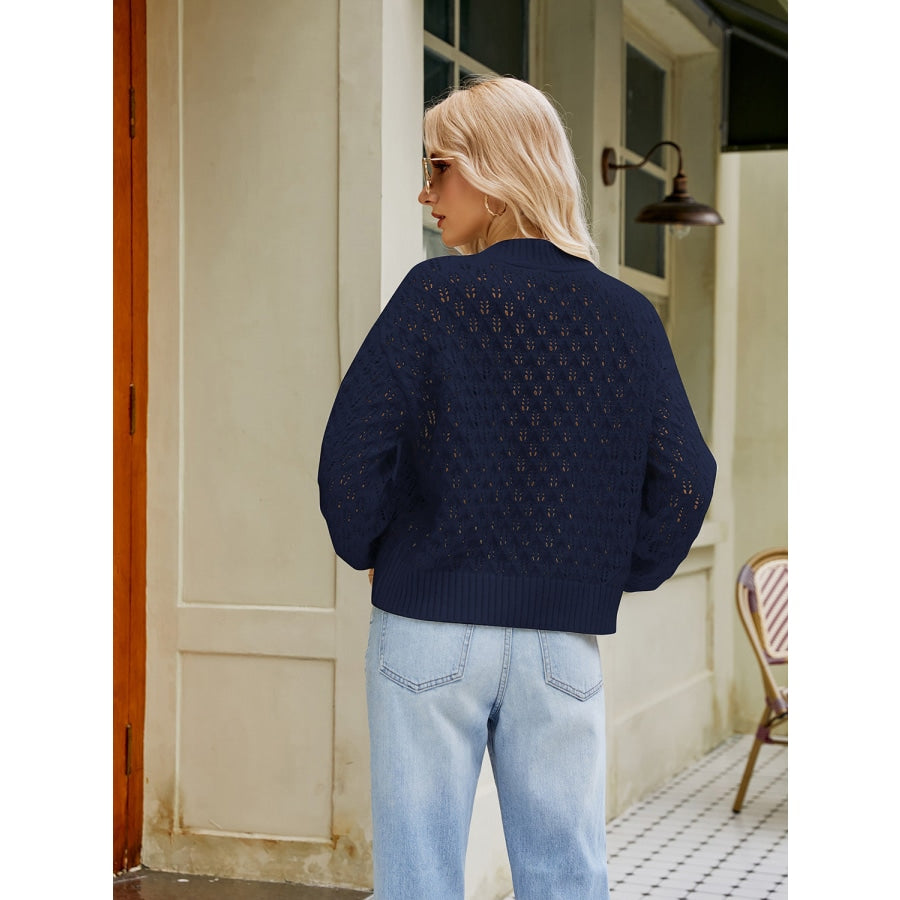 Openwork Round Neck Sweater