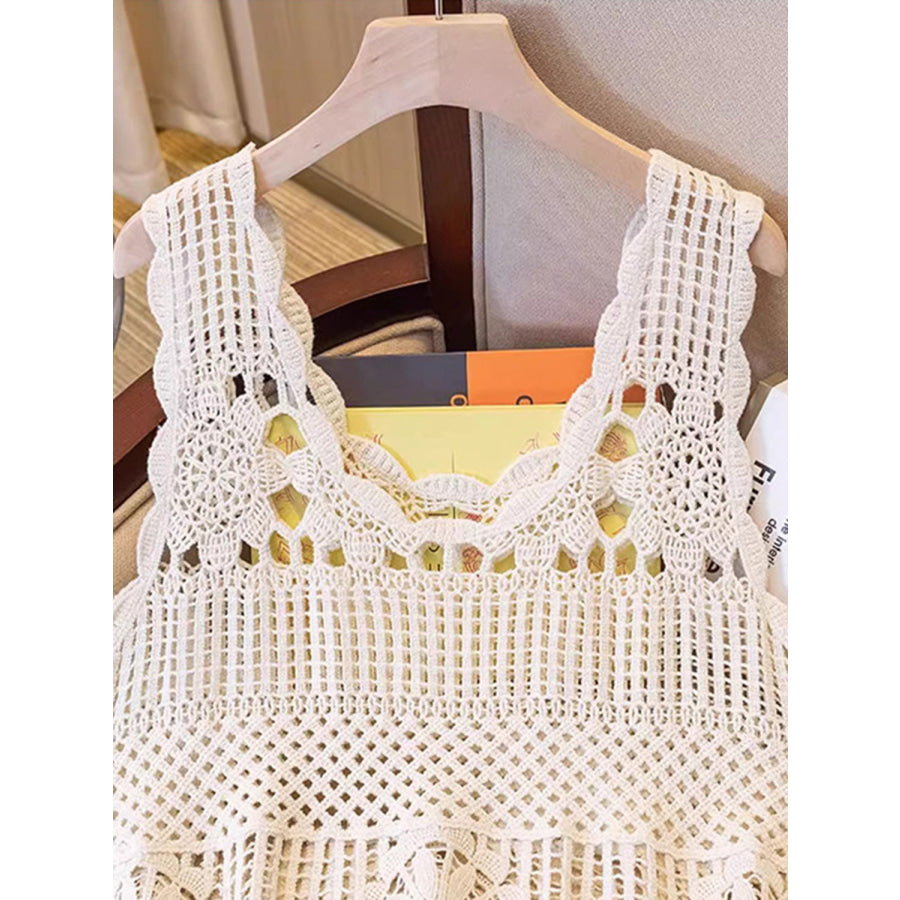 Openwork Scoop Neck Tank Apparel and Accessories