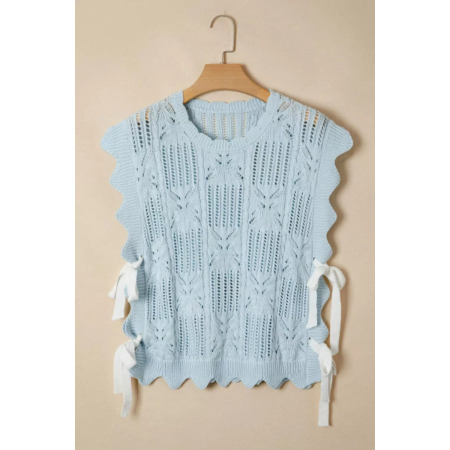 Openwork Side Tie Knit Top Apparel and Accessories
