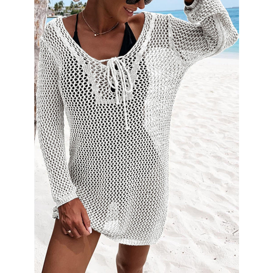 Openwork Tie Neck Cover - Up Apparel and Accessories