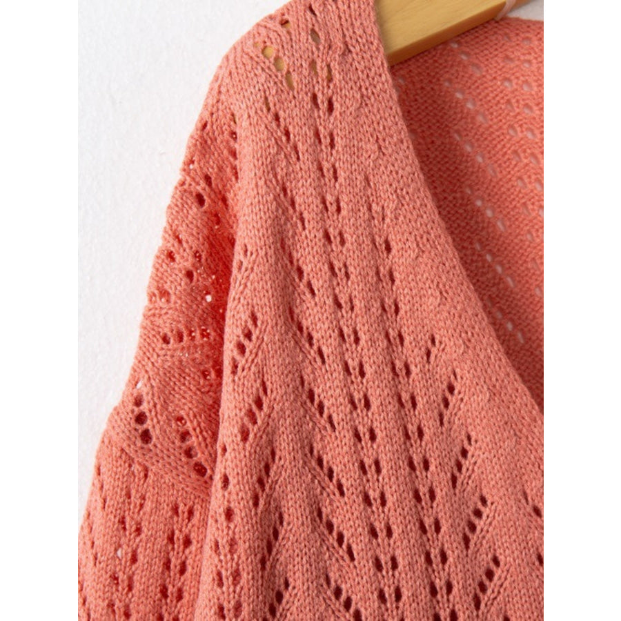 Openwork V-Neck Cardigan Apparel and Accessories