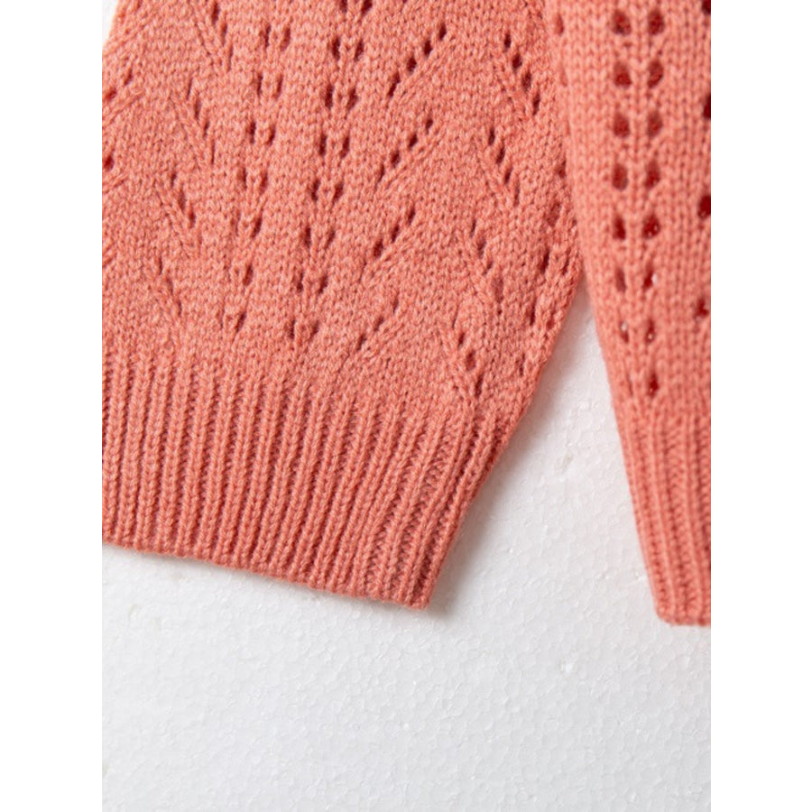 Openwork V-Neck Cardigan Apparel and Accessories