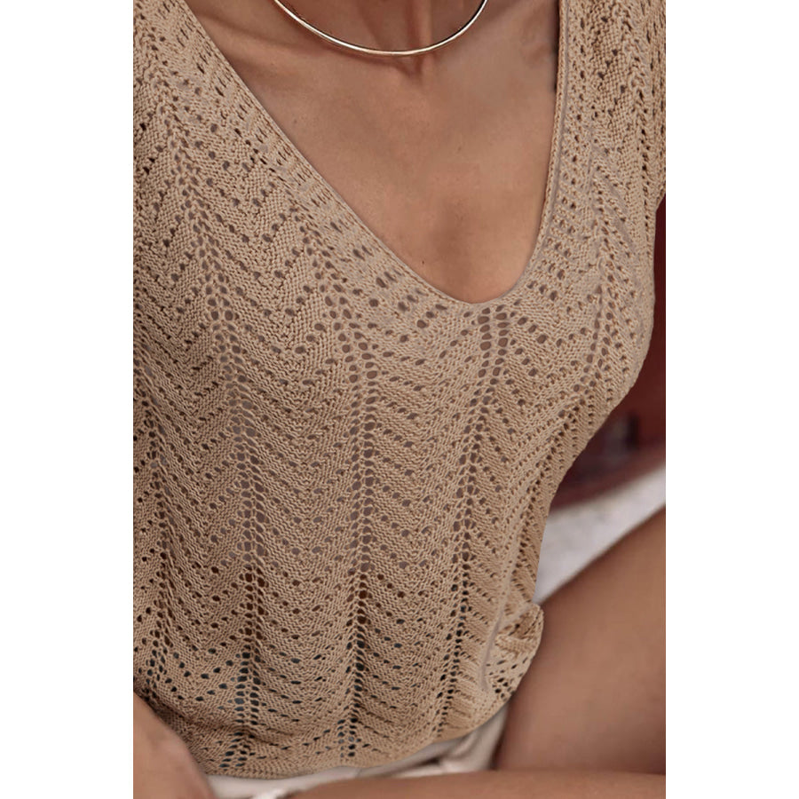 Openwork V-Neck knit Vest Apparel and Accessories