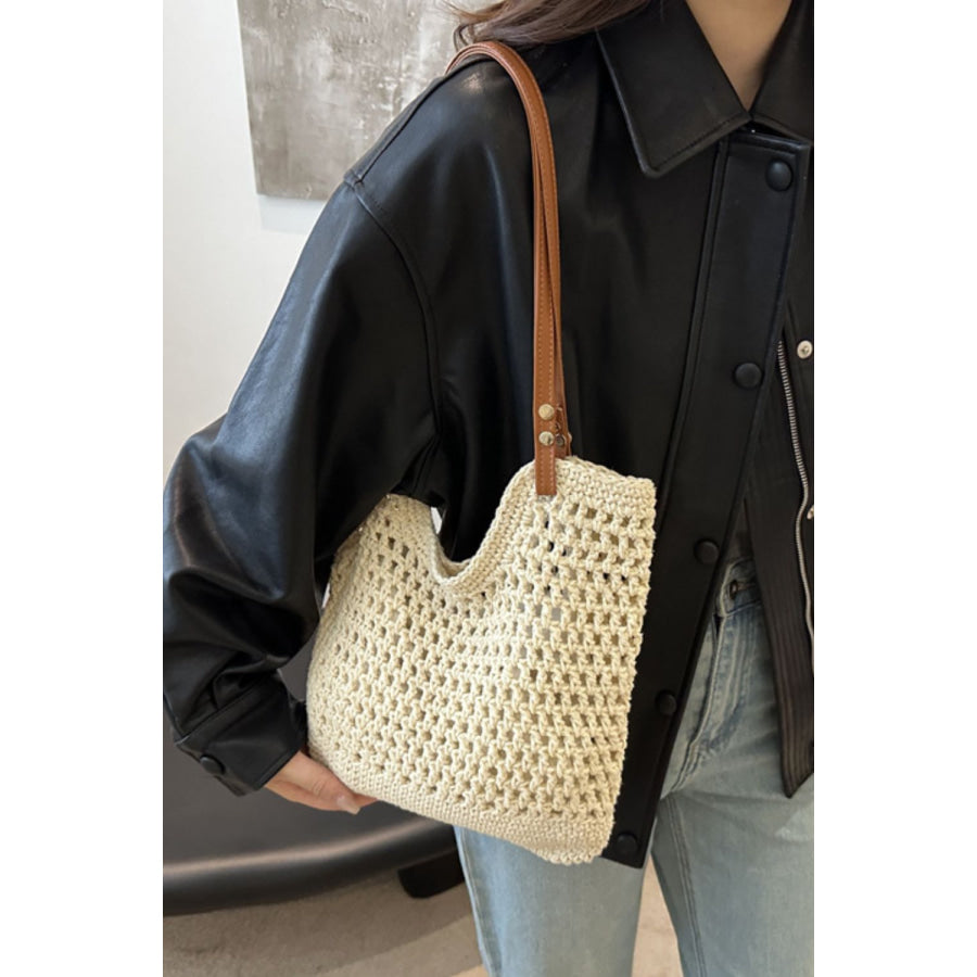 Openwork Woven Tote Bag Apparel and Accessories