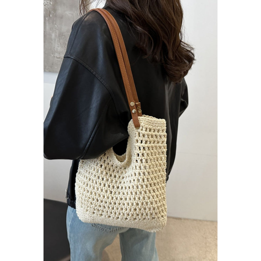 Openwork Woven Tote Bag Apparel and Accessories