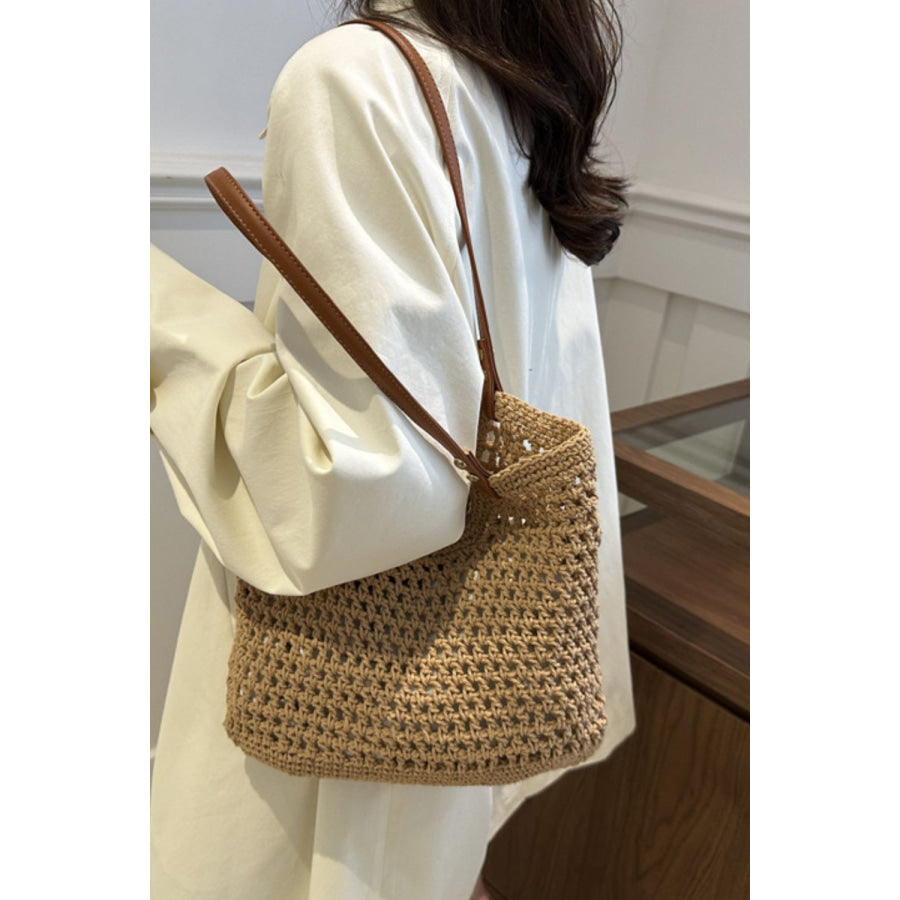 Openwork Woven Tote Bag Apparel and Accessories