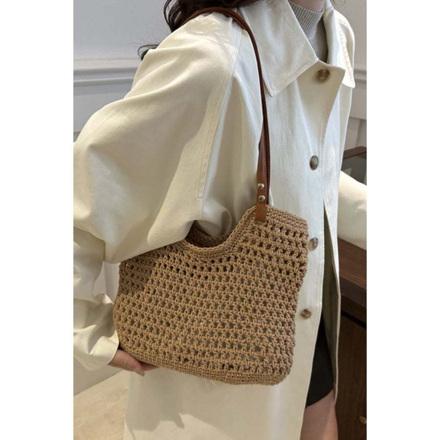 Openwork Woven Tote Bag Apparel and Accessories