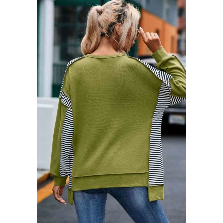 Out Seamed Half Button Up Sweatshirt Matcha Green / S