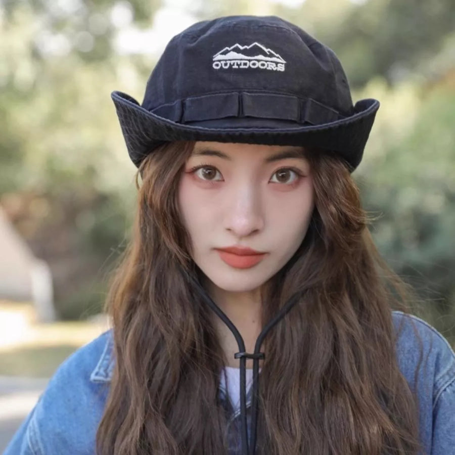 Outdoor Wide Brim Bucket Hat Black / One Size Apparel and Accessories