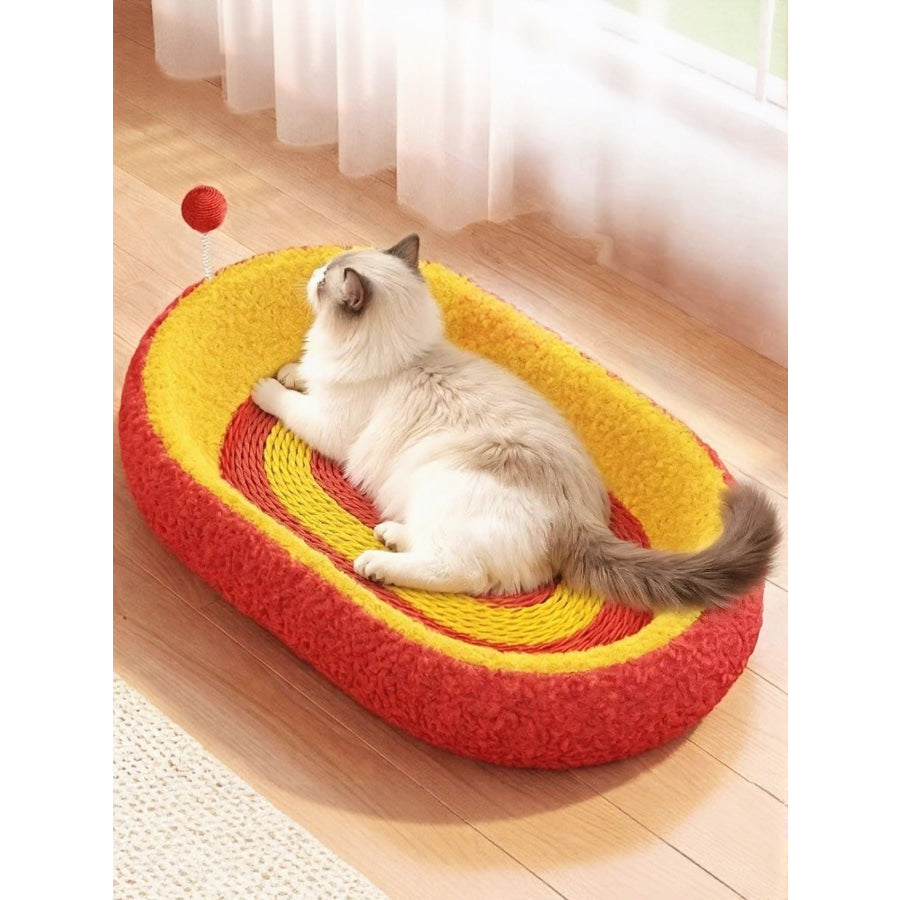 Oval Cat Scratching Bed Red Model / S Apparel and Accessories