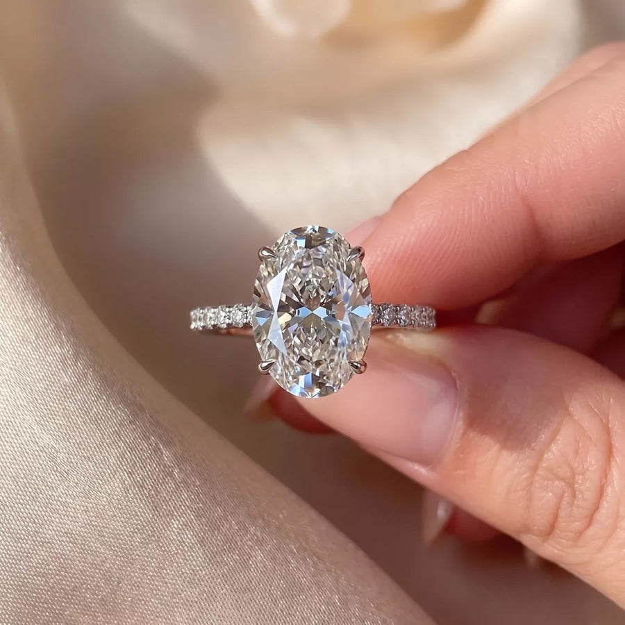 Oval Cut Zircon Ring Silver / onesize Apparel and Accessories
