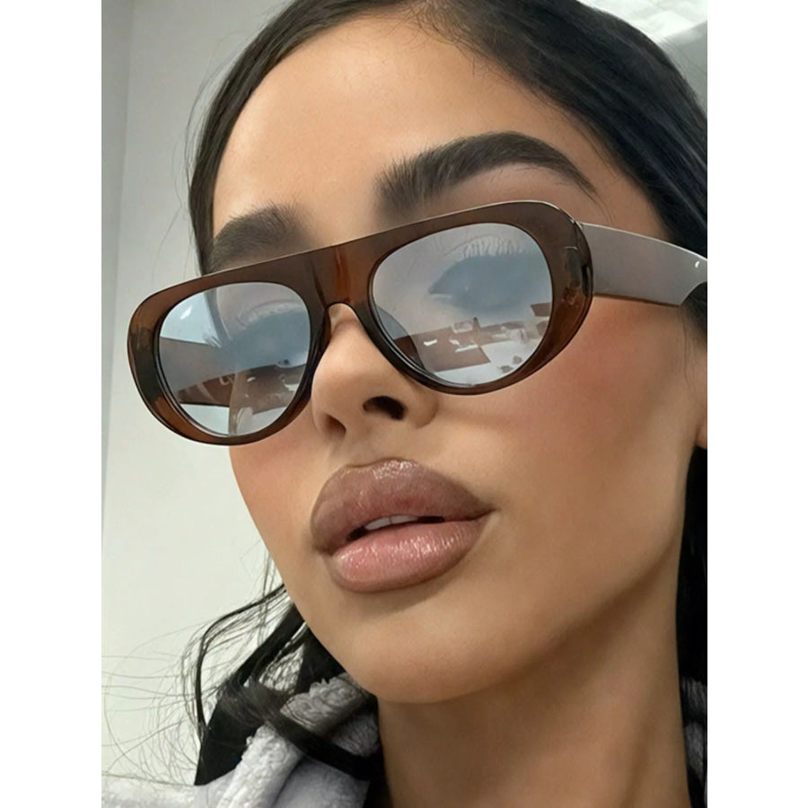 Oval Frame Sunglasses with UV Protection Style B / One Size Apparel and Accessories