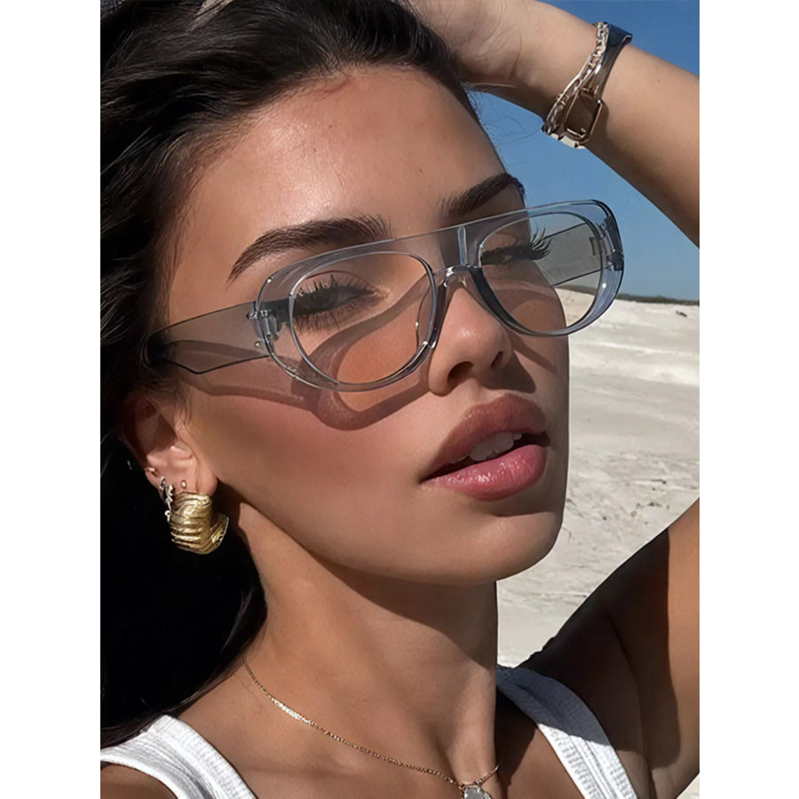 Oval Frame Sunglasses with UV Protection Style D / One Size Apparel and Accessories