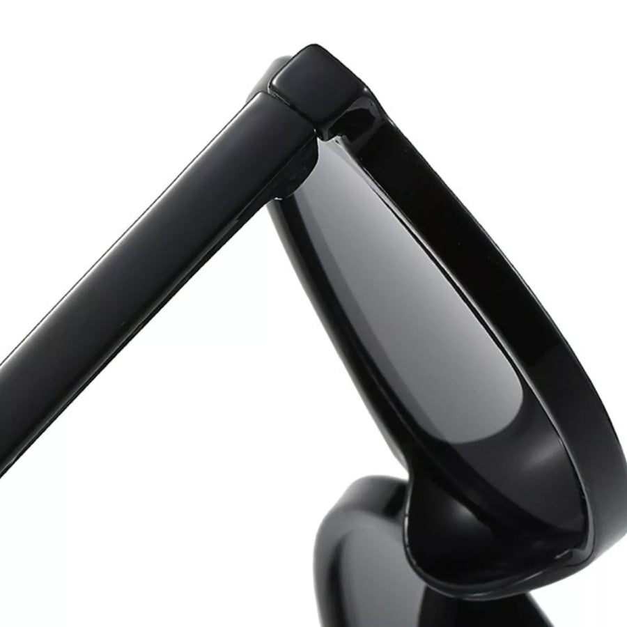 Oval Frame Tinted Lenses Sunglasses Black / One Size Apparel and Accessories