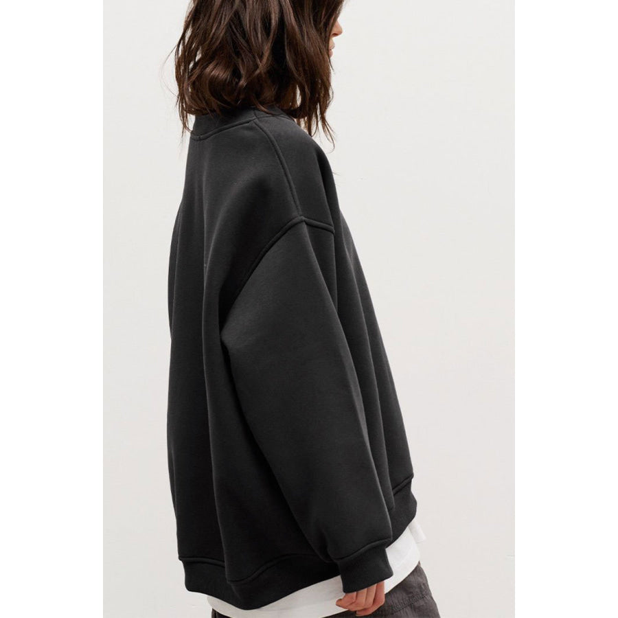 Oversize Round Neck Dropped Shoulder Sweatshirt Apparel and Accessories