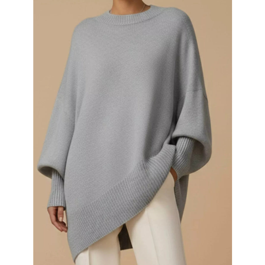 Oversized Batwing Sleeve Sweater Gray / S Apparel and Accessories