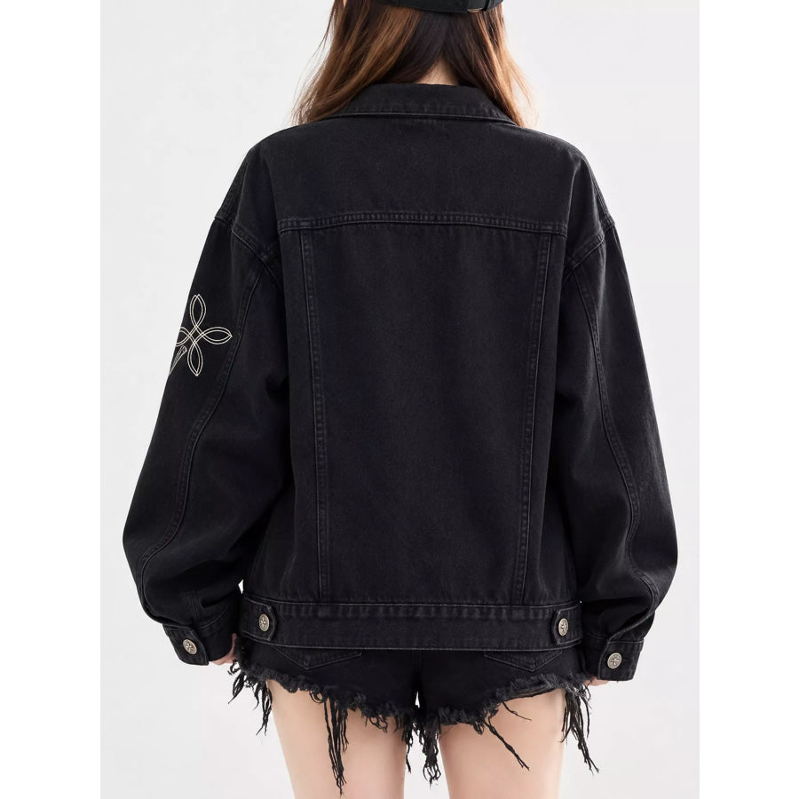 Oversized Button Up Denim Jacket Apparel and Accessories