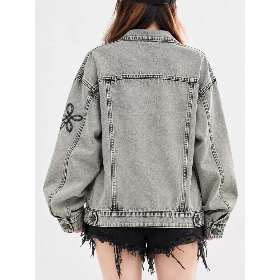 Oversized Button Up Denim Jacket Apparel and Accessories