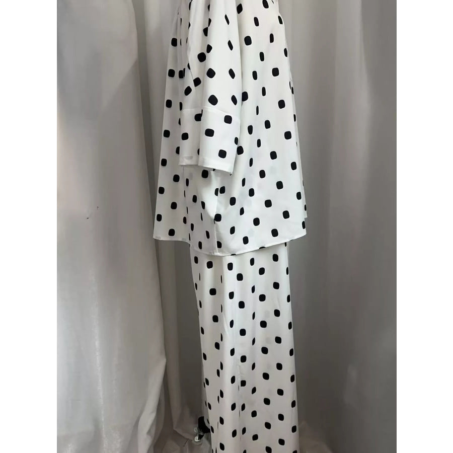 Oversized Button Up Shirt and Pants Set Apparel Accessories