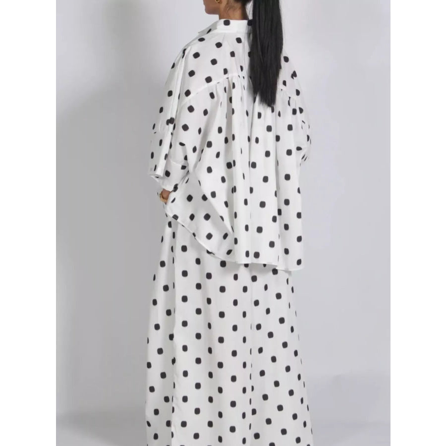 Oversized Button Up Shirt and Pants Set Apparel Accessories
