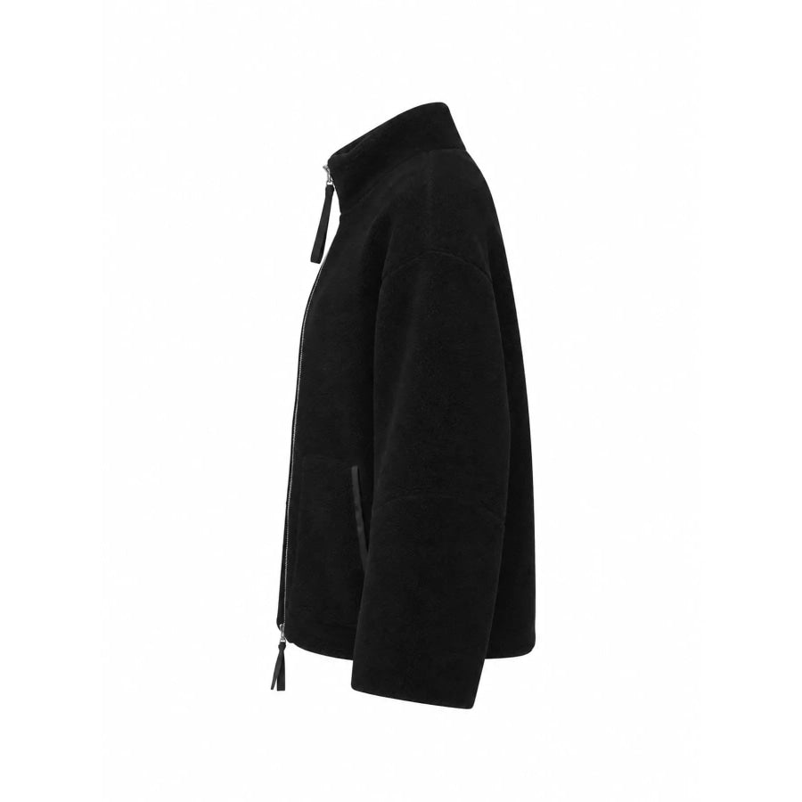 Oversized Cozy Sherpa Fleece Zip-Up Jacket Apparel and Accessories