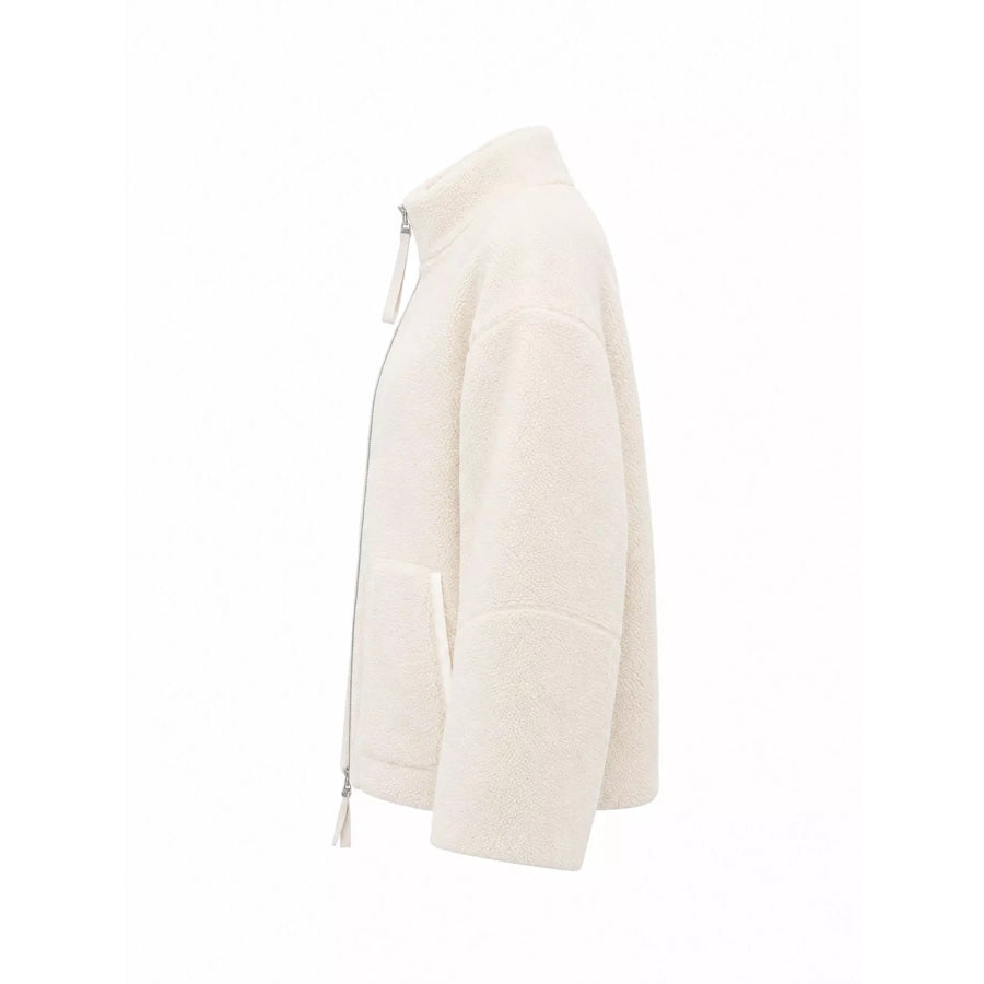 Oversized Cozy Sherpa Fleece Zip-Up Jacket Apparel and Accessories