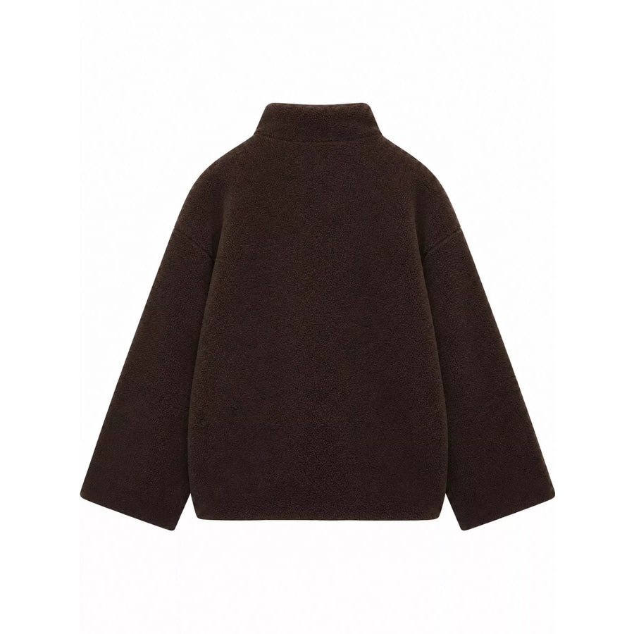 Oversized Cozy Sherpa Fleece Zip-Up Jacket Apparel and Accessories