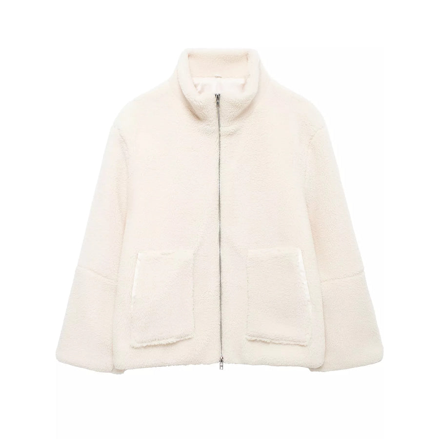Oversized Cozy Sherpa Fleece Zip-Up Jacket Apparel and Accessories