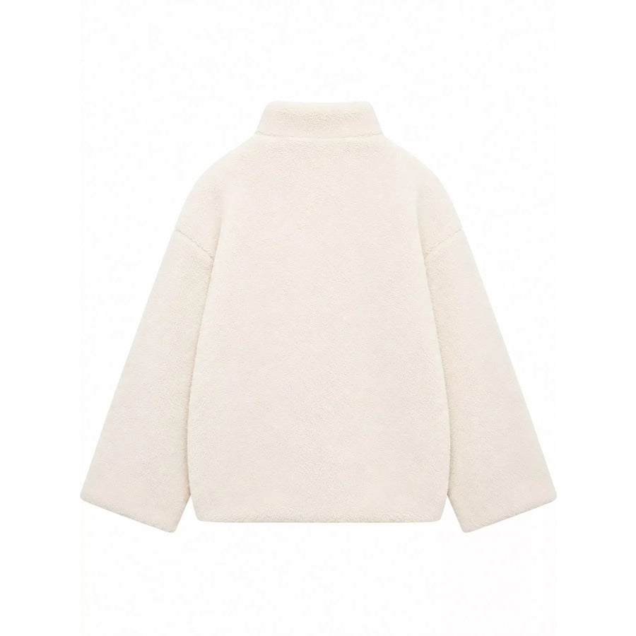 Oversized Cozy Sherpa Fleece Zip-Up Jacket Apparel and Accessories