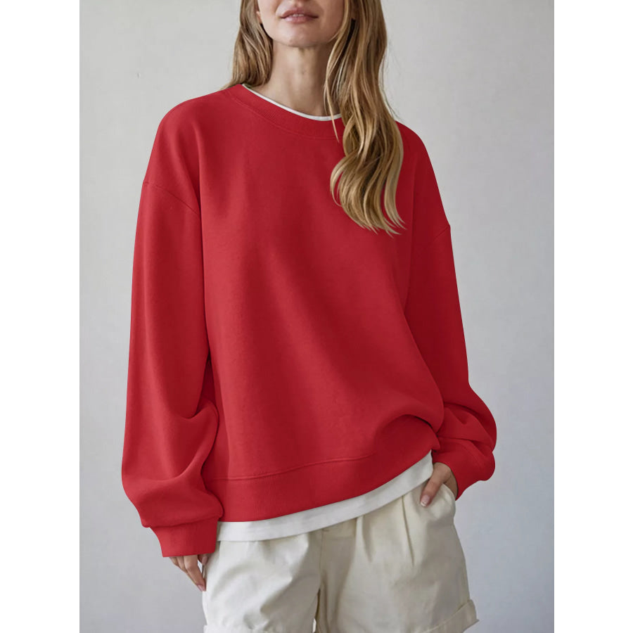 Oversized Crew Neck Sweatshirt Big Red-spot / S Apparel and Accessories