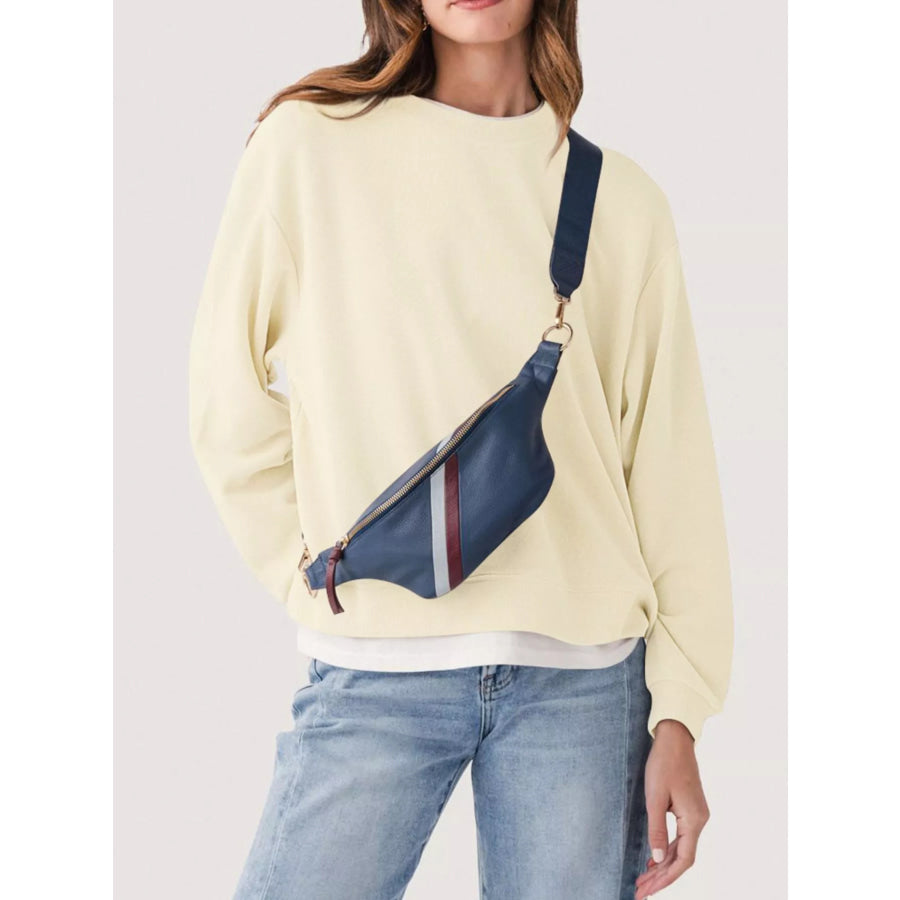 Oversized Crew Neck Sweatshirt Yellow-spot / S Apparel and Accessories