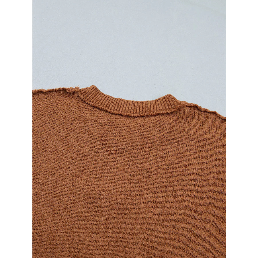 Oversized Drop Shoulder Round Neck Christmas Sweater Apparel and Accessories