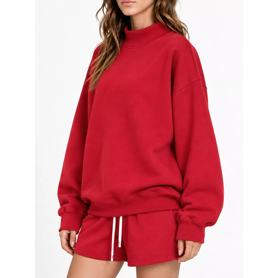 Oversized Dropped Shoulder Sweatshirt Deep Red / XS Apparel and Accessories
