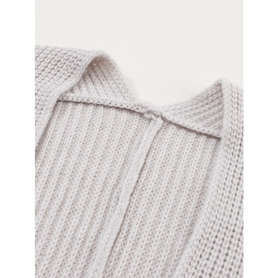 Oversized Fold Over Sleeve Open Front Cardigan Apparel and Accessories