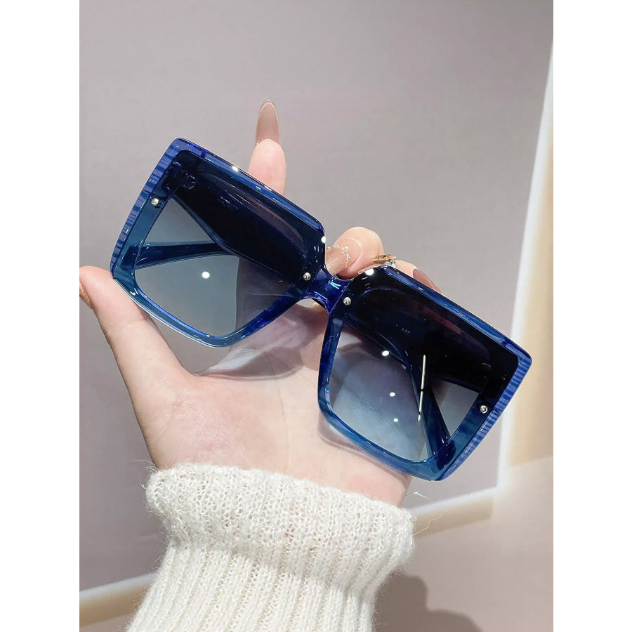 Oversized Gradient Square Sunglasses Blue / One Size Apparel and Accessories