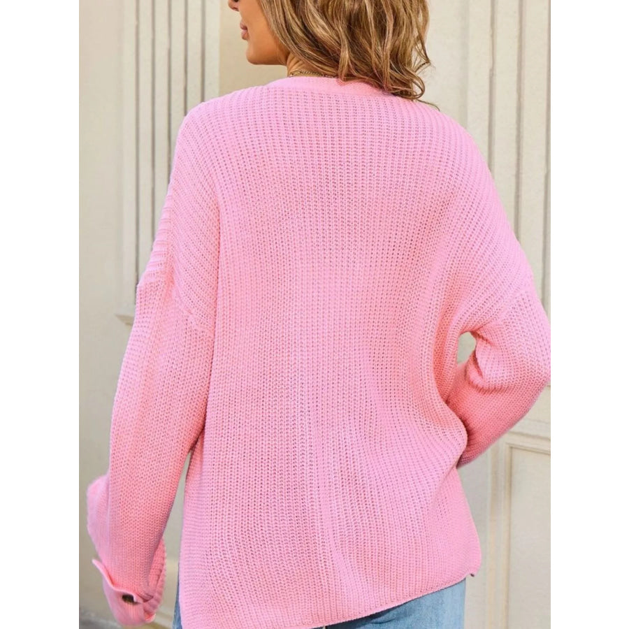 Oversized Knit Button-Down Cardigan Apparel and Accessories