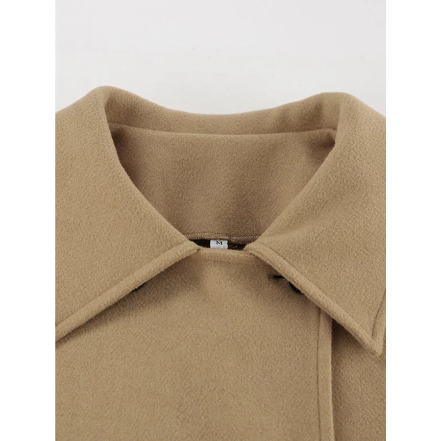 Oversized Lapel Collar Button-Down Coat Apparel and Accessories