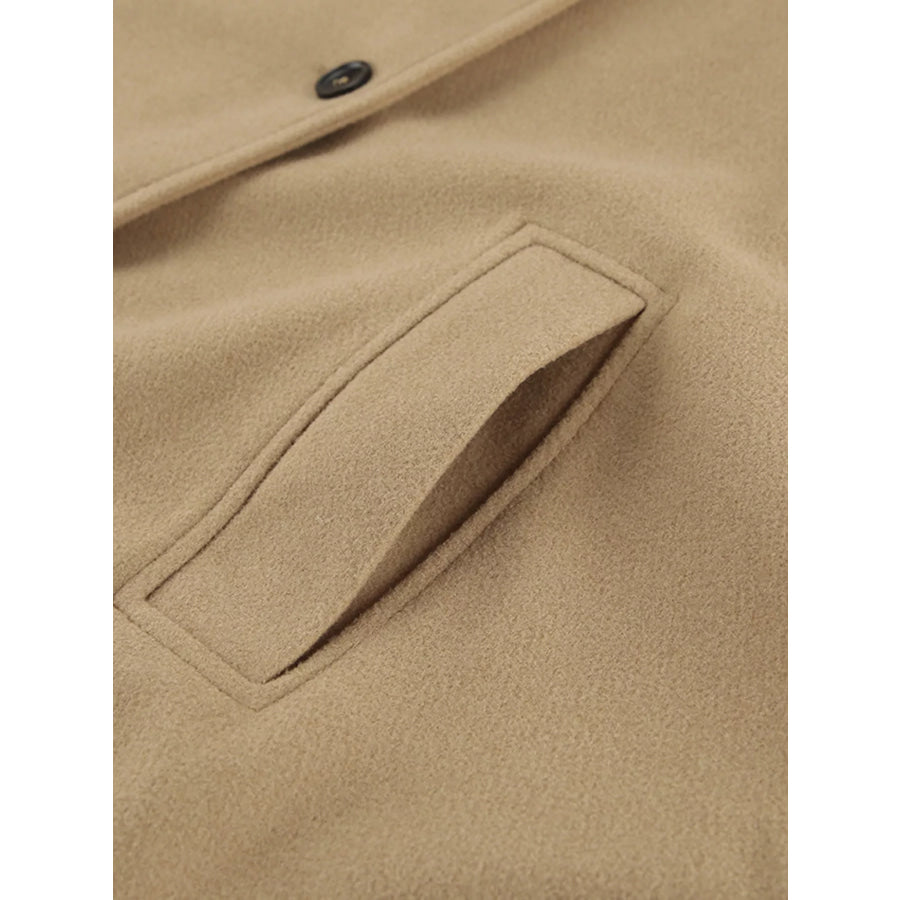Oversized Lapel Collar Button-Down Coat Apparel and Accessories