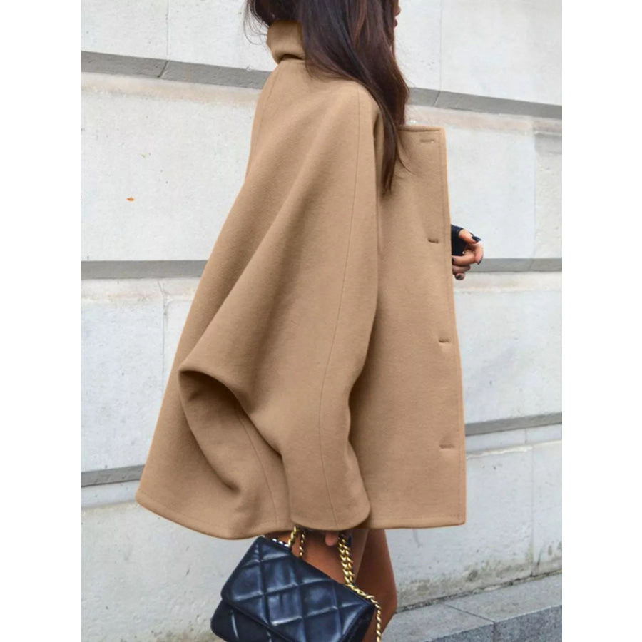 Oversized Lapel Collar Button-Down Coat Apparel and Accessories