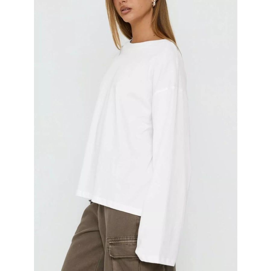Oversized Long Sleeve Crew Neck T-Shirt Apparel and Accessories