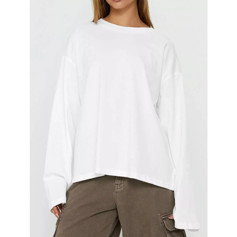 Oversized Long Sleeve Crew Neck T-Shirt Apparel and Accessories