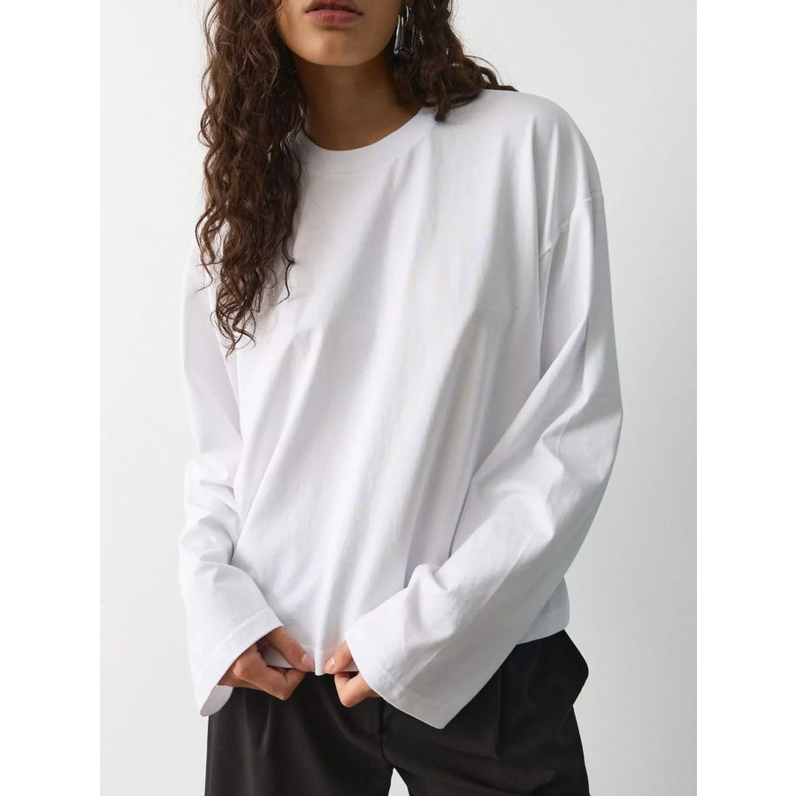 Oversized Long Sleeve Crew Neck T-Shirt Apparel and Accessories