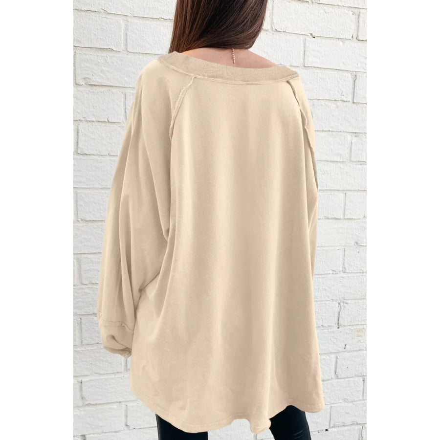 Oversized Long Sleeve Crewneck Sweatshirt Apparel and Accessories